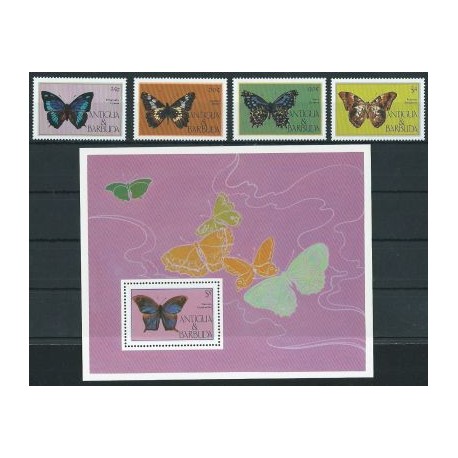 Antigua & Barbuda - Nr 856 - 59 Bl 92 1985r - Motyle