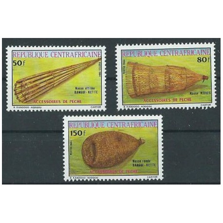 Cent. Afryka - Nr 1049 - 51 1984r - Połów ryb