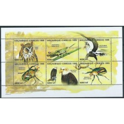 Mozambik - Nr 1465 - 70 1999r - Ptaki -  Insekty