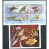 Mozambik - Nr 1977 - 82 Bl 35 1999r - Motyle - Ptaki