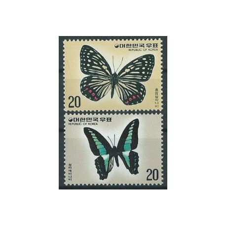 Korea S. - Nr 1055 - 56 1976r - Motyle