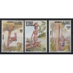 Gwinea Równikowa - Nr 1693 - 95 1988r - Ryby -  Drzewa