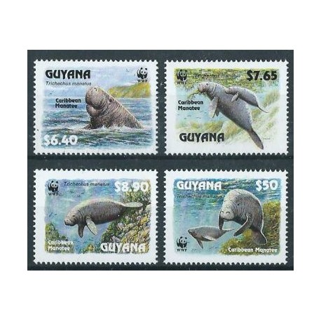 Guyana - Nr 4081 - 84 1993r - WWF - Ssaki morskie