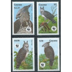 Guyana - Nr 3077 - 80 1990r - WWF - Ptaki