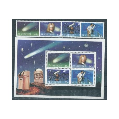 St Vincent  - Nr 932 - 35 Bl 33 1998r -  Kometa Halleya