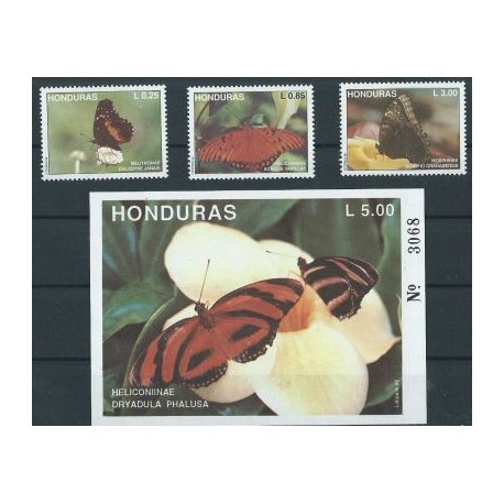 Honduras - Nr 1142 - 44 Bl 52 1992r - Motyle