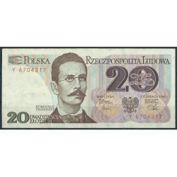 Polska PRL - 20 1982r - Banknot - Stan 1