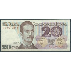 Polska PRL - 20 Zł 1982r - Banknot - Stan 1