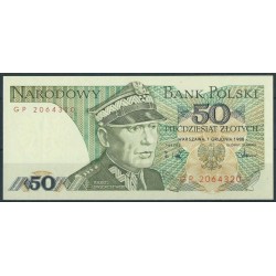 Polska PRL - 50 Zł 1988r - Banknoty - Stan 1