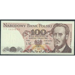 Polska PRL - 100 Zł 1988r - Banknoty - Stan 1