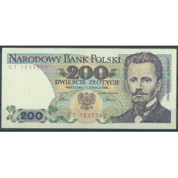 Polska PRL - 200 Zł 1986r - Banknot - Stan 1