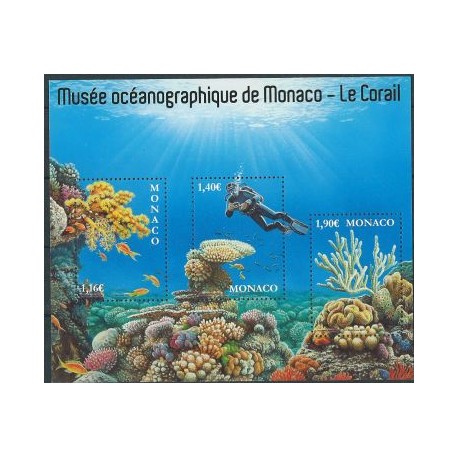 Monako - Bl 2020r - Fauna morska - Płetwonurek