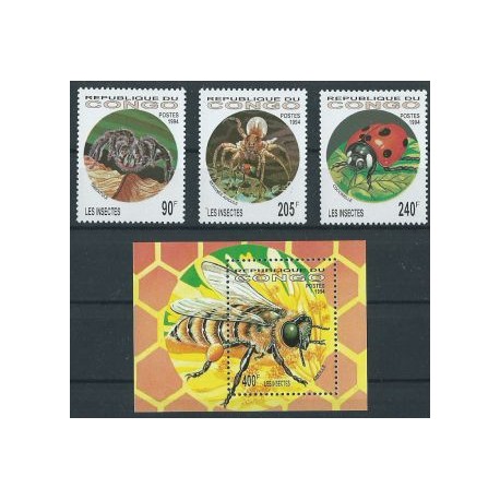Kongo - Nr 1417 - 19 Bl 125 1994r - Pszczoła -  Insekty