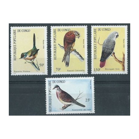 Kongo - Nr 1190 - 93 1990r - Ptaki
