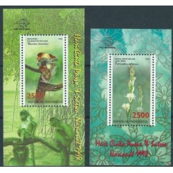 Indonezja - Bl 138 - 39 1998r - Kwiaty - Ssaki