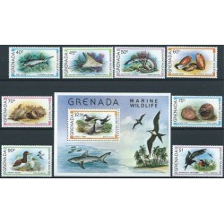 Grenada - Nr 974 - 81 Bl 84 1979r - Ryby - Ptaki - Muszle