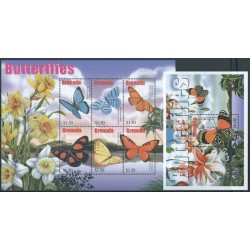 Grenada - Nr 5071 - 76 Bl 685 2002r - Motyle