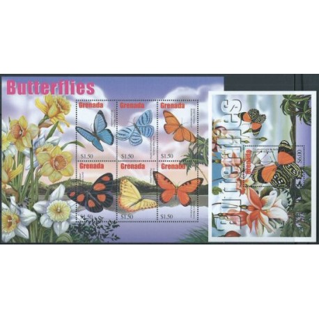 Grenada - Nr 5071 - 76 Bl 685 2002r - Motyle