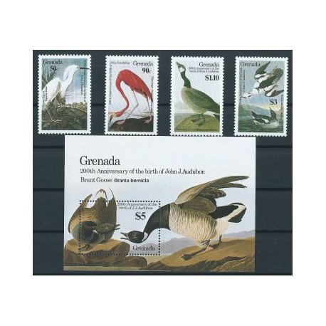Grenada - Nr 1448 - 51 Bl 153 1986r - Ptaki