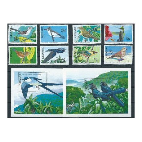 Grenada - Nr 2167 - 74 Bl 257 - 58 1990r - Ptaki