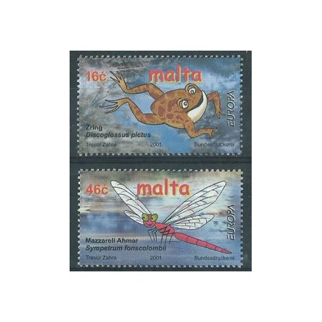 Malta - Nr 1170 - 71 2001r - CEPT - Płazy - Owady