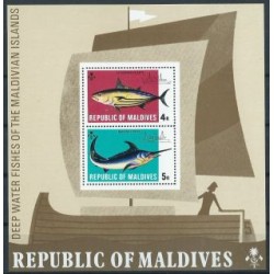 Malediwy - Bl 17 1973r - Ryby
