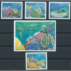 Tuvalu - Nr 813 - 16 Bl 65 1998r - Ryby - Korale