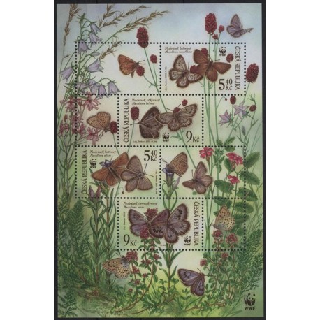 Czechy - Bl 17 2002r - WWF - Motyle