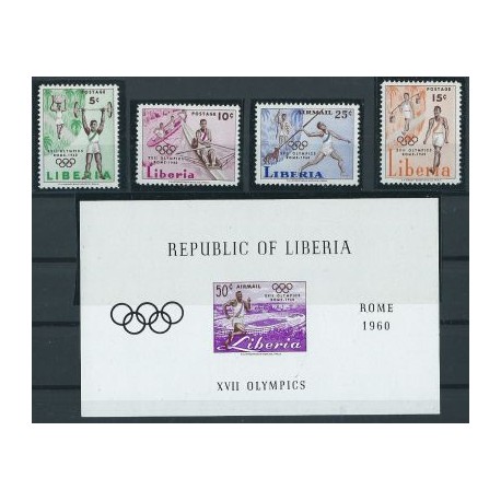 Liberia - Nr 552 - 55 Bl 16 1960r - Sport - Olimpiada