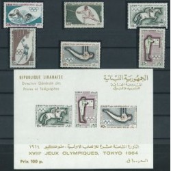 Liban - Nr 888 - 93 Bl 27 1964r - Sport - Olimpiada