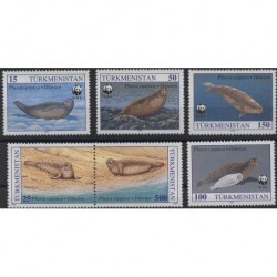 Turkmenistan - Nr 030 - 33 1993r - WWF - Ssaki morskie
