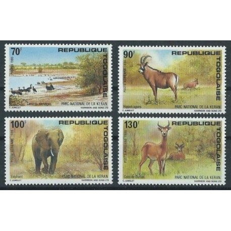 Togo - Nr 1986 - 89 1986r - Ptaki - Ssaki