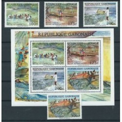 Gabon - Nr 1093 - 96 Bl 69 1991r - Polow ryb
