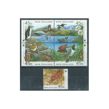 Nowa Zelandia - Nr 1290 - 94 1993r - WWF - Ptaki