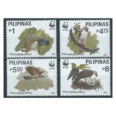 Filipiny - Nr 2038 - 41 1991r - WWF -  Ptaki