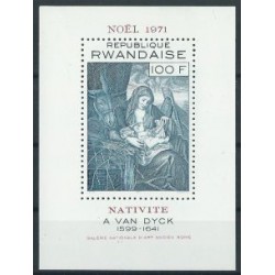 Rwanda - Bl 28 1971r - Boże Narodz. -  Malarstwo