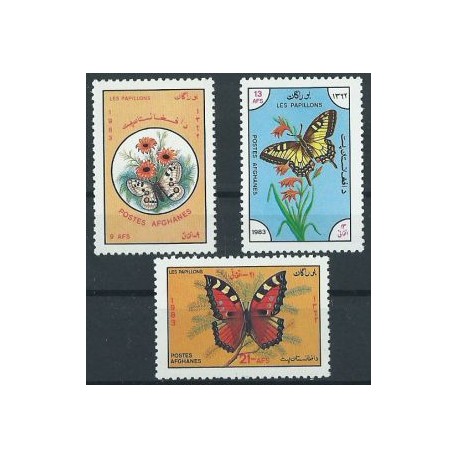 Afganistan - Nr 1295 - 97 1983r - Motyle
