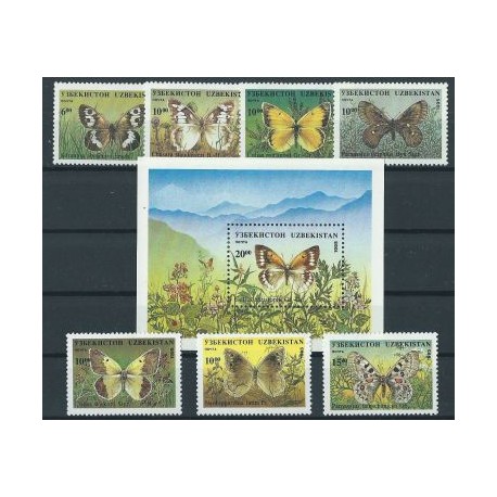 Uzbekistan - Nr 085 - 91 Bl 9 1995r - Motyle