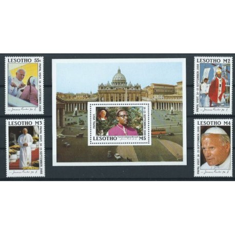 Lesotho - Nr 707 - 10 Bl 51 Chr 110 1988r - Papież