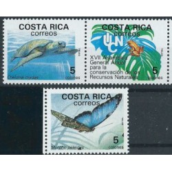 Kostaryka - Nr 1343 - 46 Pasek 1988r - Gady   -  Motyle