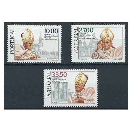 Portugal - Nr 1565 - 67 Chr 29 1982r  - Papież