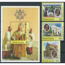 St. Lucia - Nr 844 - 46 BL 49 Chr 83 1986r - Papież