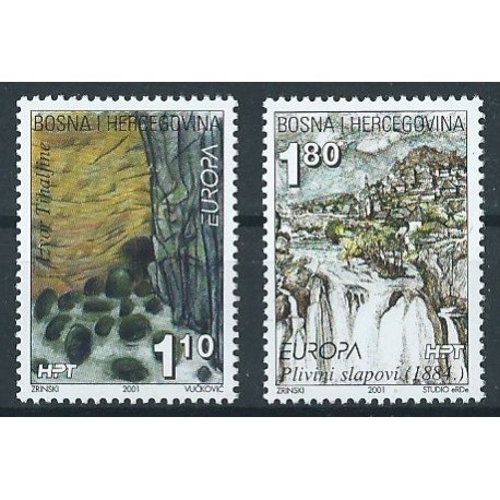 Bośnia i Hercegowina Mostar - Nr 070 - 71 2001r - CEPT - Krajobrazy