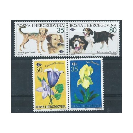 Bośnia i Hercegowina Sarajewo  - Nr 061 - 64 1996r - Psy - Kwiat