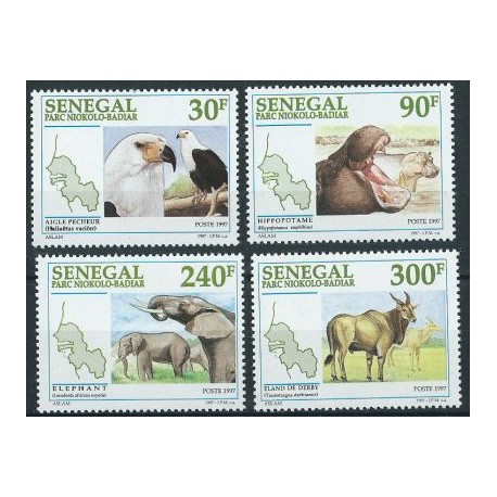 Senegal - Nr 1485 - 88 1997r - Ptaki - Ssaki