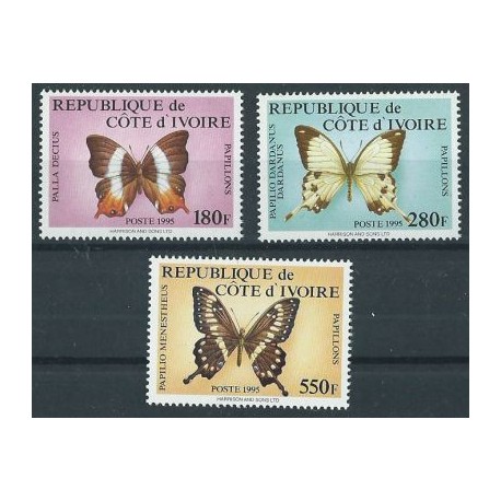 Wyspy Kości Słoniowej - Nr 1149 - 51 1995r - Motyle