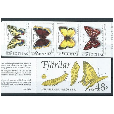 Szwecja - Nr 1774 - 77 MH 181 1993r  - Motyle - Słania