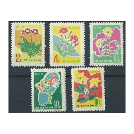 Korea N. - Nr 676 - 80 1966r - Kwiaty