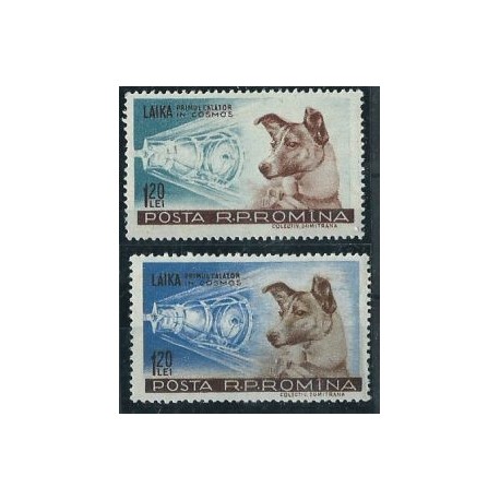 Rumunia - Nr 1684 - 85 1957r - Psy - Kosmos