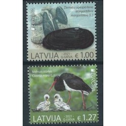 Łotwa - Nr 1124 - 25 2021r - CEPT - Muszle - Ptaki